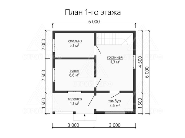 Дом из бруса 6х6 Василько